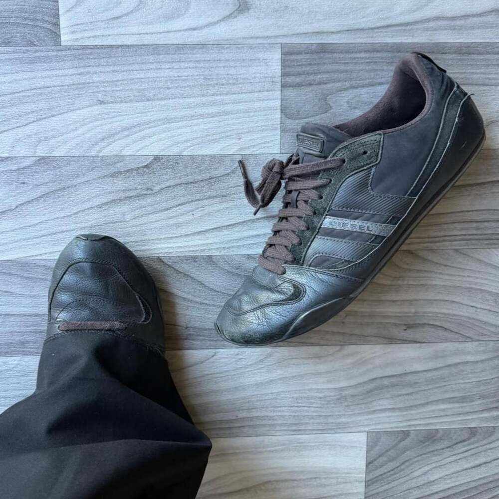 Diesel Gunner Sneakers US 12.5 Brown Leather Y2K